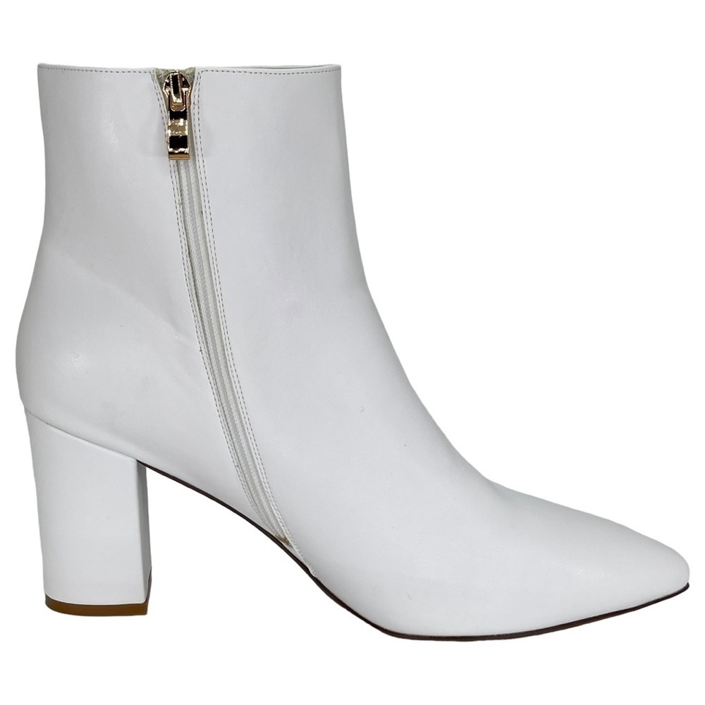 SMASH Shoes Chiku White Faux Leather Womens Ankle Boots Size 12M - Picture 4 of 13
